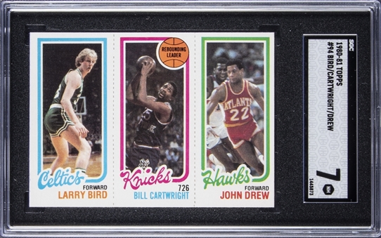 1980-81 Topps Bird/Cartwright/Drew – Larry Birds Rookie Card! - SGC NM 7